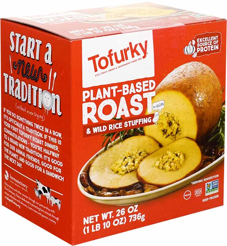 Tofurky roast with wild rice stuffing