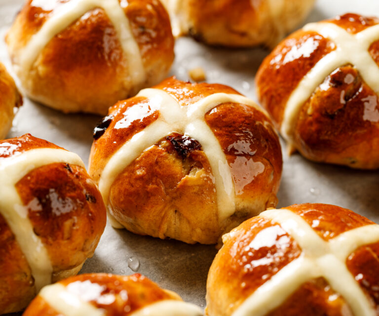 Hot cross buns stock image